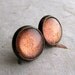 Melon Sparkle 10mm Antiqued Brass Post Earrings