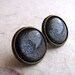 Gunmetal Gray Earrings - Antiqued Brass - Fake Plugs Faux Gauges