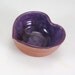 Heart Shaped Pottery Bowl Purple Heart