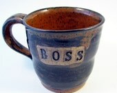 Reserved for Ane/ BOSS Mug / Handmade Wheelthrown Stoneware Pottery