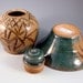 Ceramic Bowl and Urn with Bamboo Design / Handmade Art Pottery - Wheel Thrown Stoneware Clay - Ships Today
