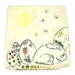 Square Ceramic Bunny Plate - Handmade Stoneware Wall Hanging - Clay Pottery Platter - Ready to Ship Today - Mishima Style
