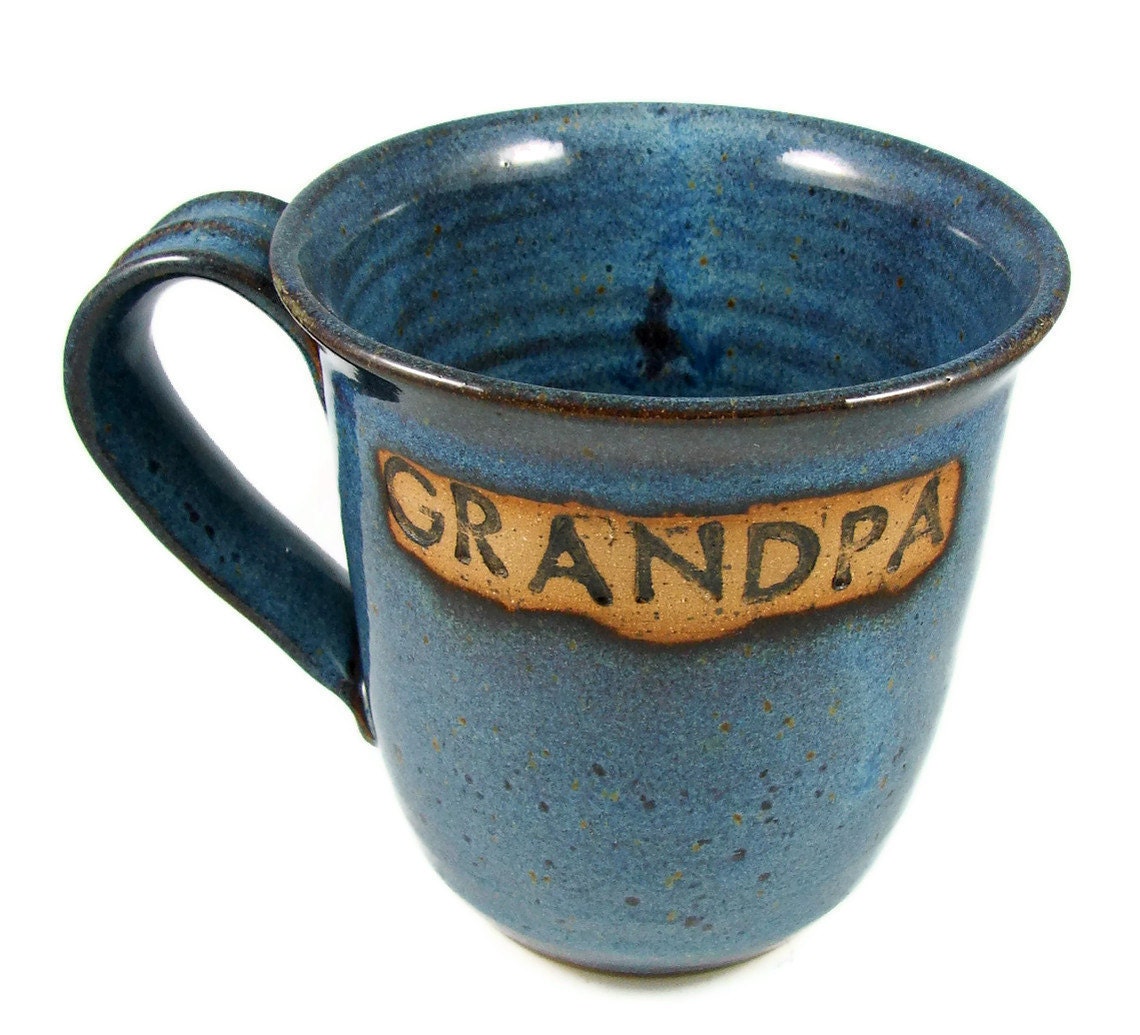 Huge GRANDPA Ceramic Mug / Fathers Day Mug / Ready to Ship / Handmade Pottery Wheel Thrown Stoneware Clay / Ready to Ship