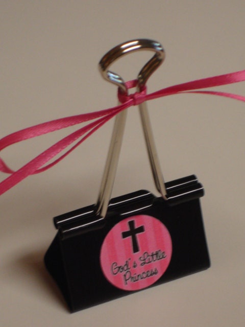 LARGE binder clip recipe - gift card - photo holder GODS Little PRINCESS