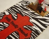 Memo sized clipboard FAITH FAMILY FRIENDS zebra print