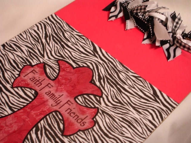 ZEBRA CLIPBOARD Faith Family Friends