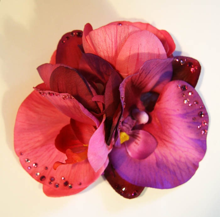 Glamorous Orchid Flower Hair Clip Accessory by Cutie Dynamite Pinup Retro Rockabilly