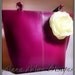 Boutique Style Repurposed Pansy Purple Leather Handbag w Swarovski Details