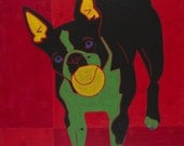Boston Bliss II - Boston Terrier Art - Boston Terrier Print - Dog Pop Art - by dogpopart