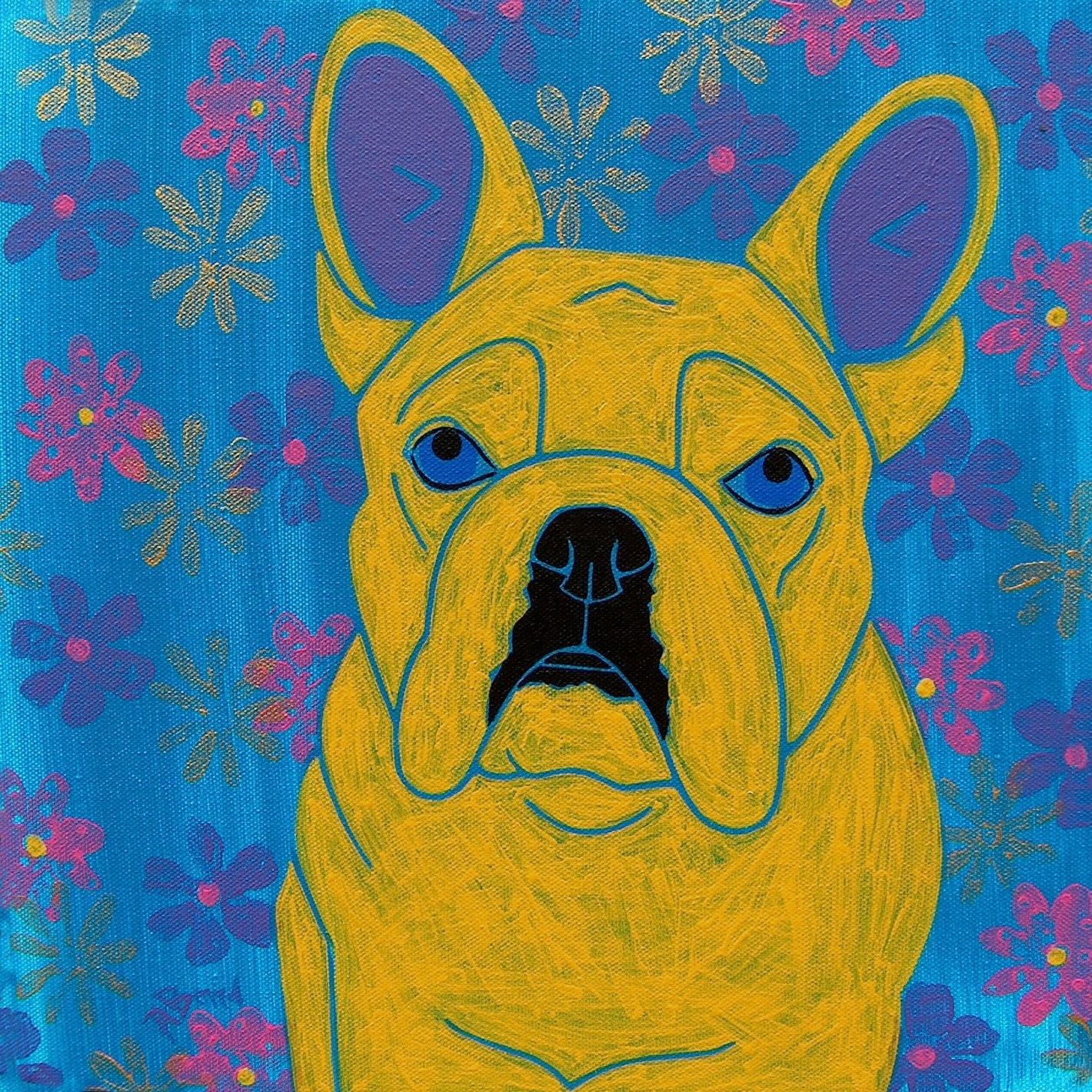 Faithful Frenchie - French Bulldog Print - French Bulldog Art - by dogpopart