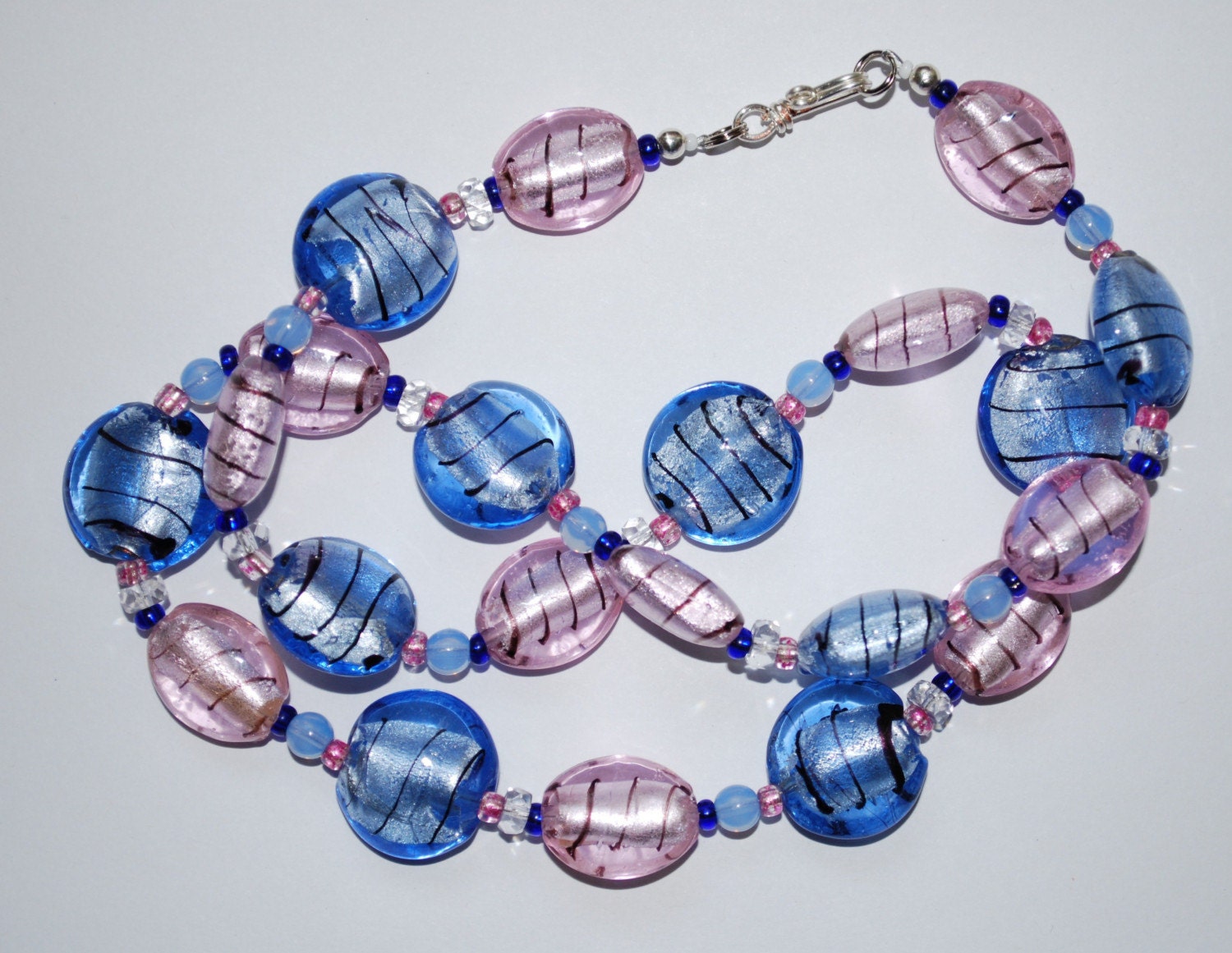 Necklace Sarahbushka's Pink and Blue Champagne Fizz
