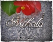 Sterling Silver Calligraphy Script Name Necklace, Personalized With Handmade Clasp