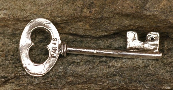 Artisan Handcrafted Big KEY Pendant in Sterling Silver