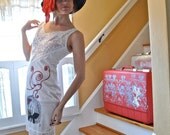 Coming Out Dress - Hand Painted Vintage Slip - Small-Medium