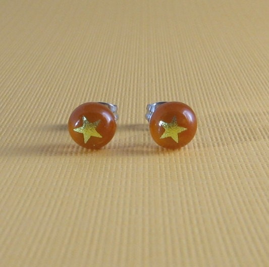 Fused Glass Post Earrings-  Sparkle a little
