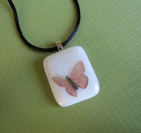 Fused Glass Pendant- Butterfly