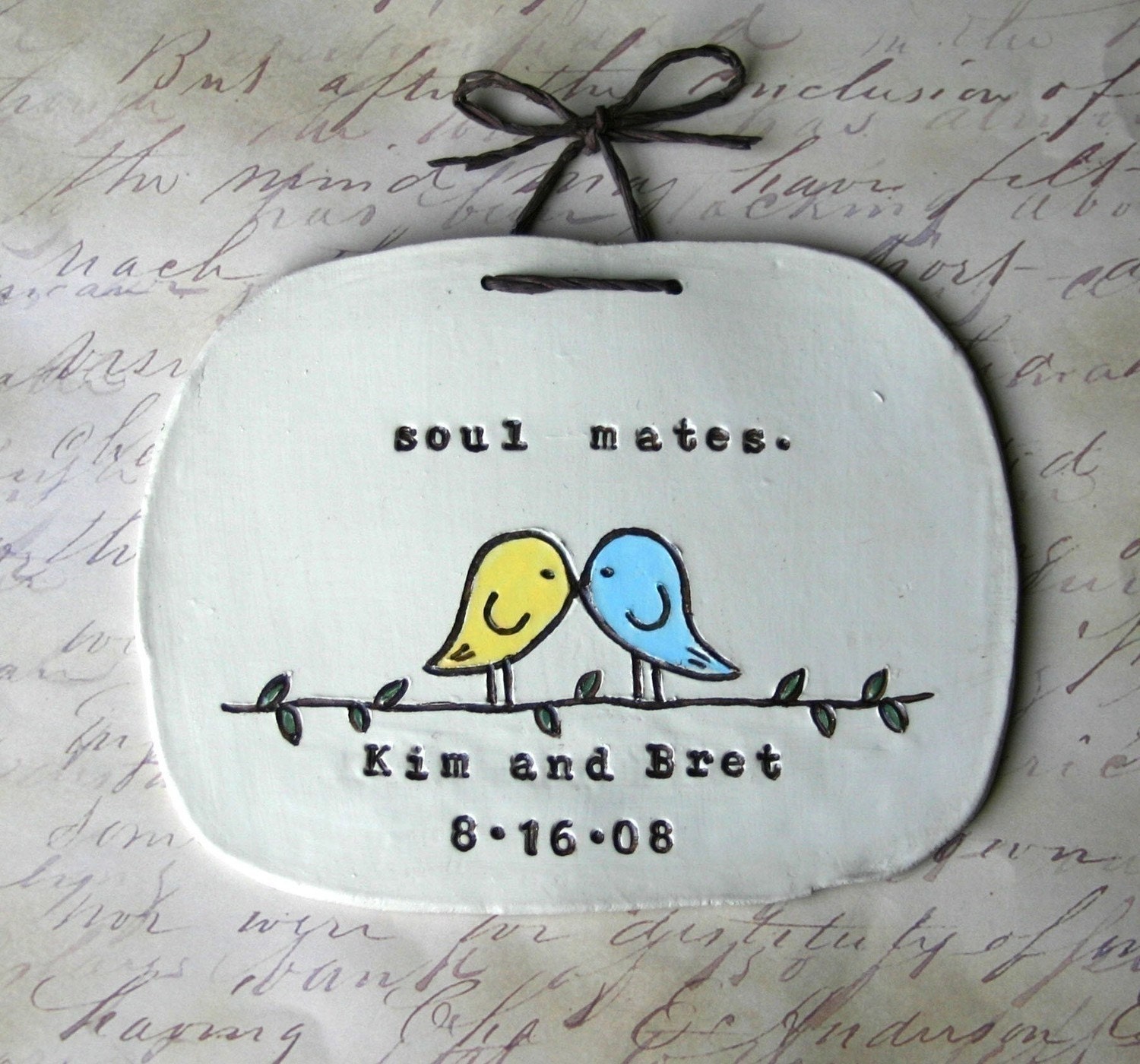 Personalized Soul Mates Wall Hanging
