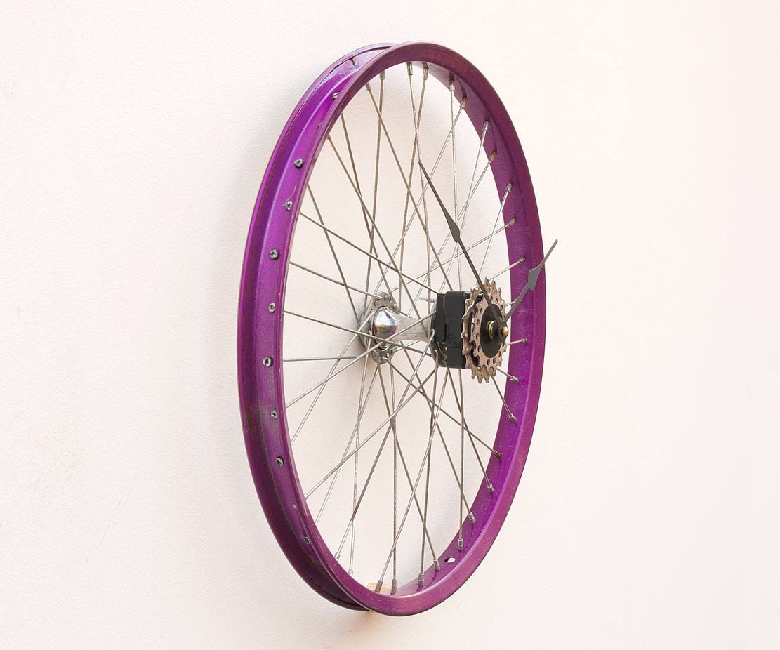 Recycled Bicycle Wheel clock
