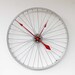 clock made from a recycled bike wheel