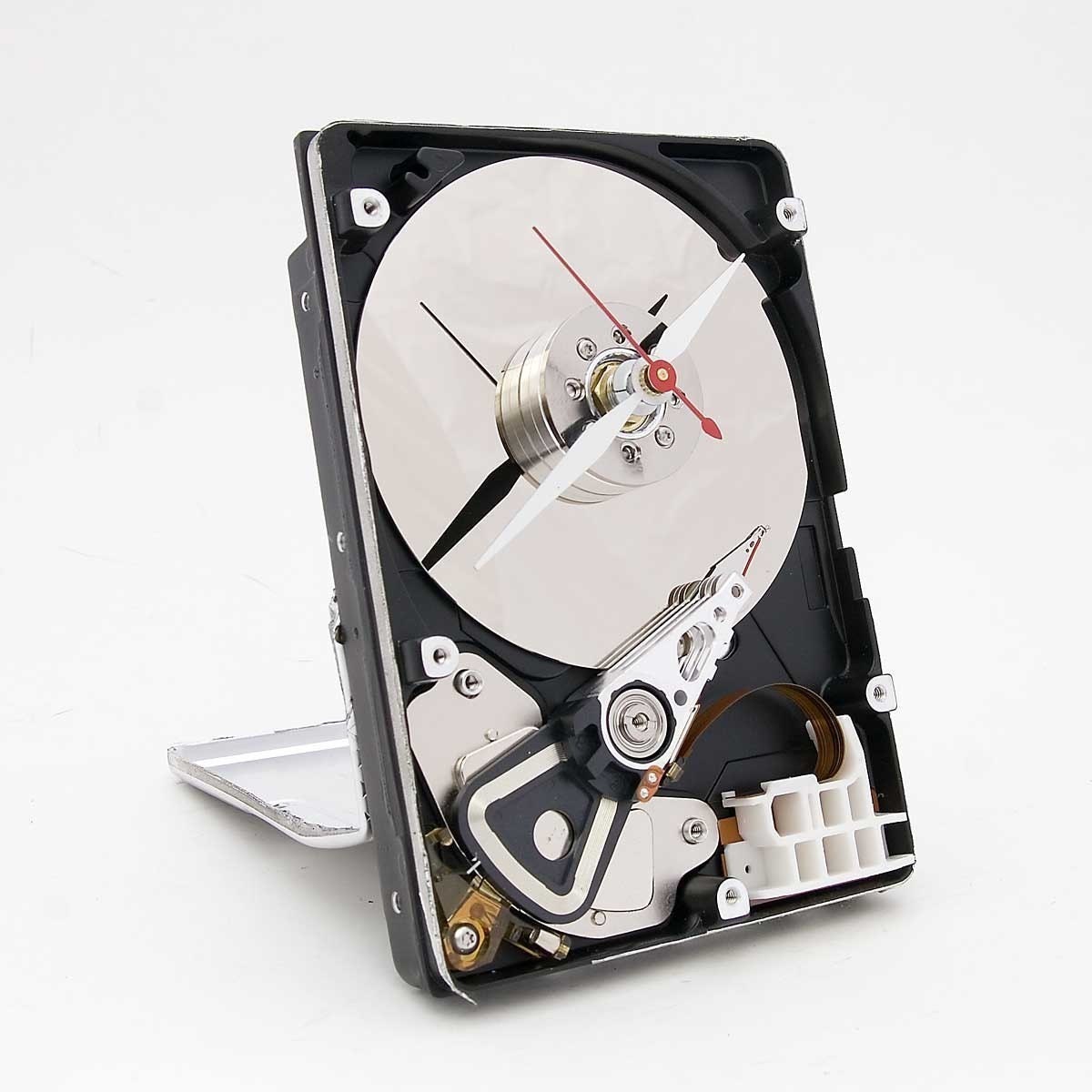 Clock made from a Computer hard drive