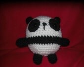 Handmade Crochet Plush Panda Bear, ball shaped