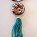 Vintage Cloisonne Pendant Handbeaded Stone Necklace