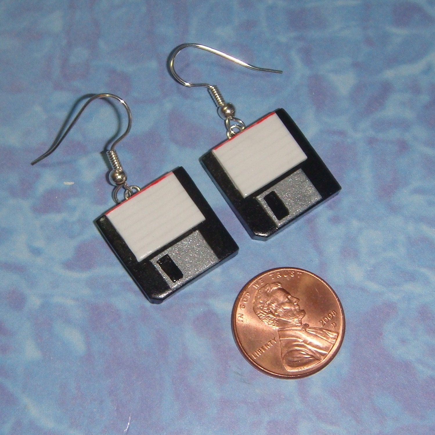 Computer Floppy Disk Earrings