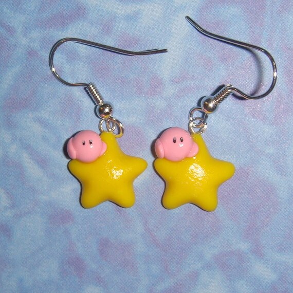 Kirby Riding the Warp Star Earrings