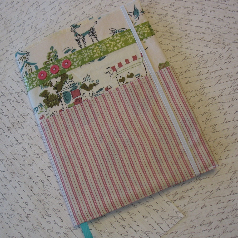 Parisian Scenes Pink Stripe Composition Notebook Cover
