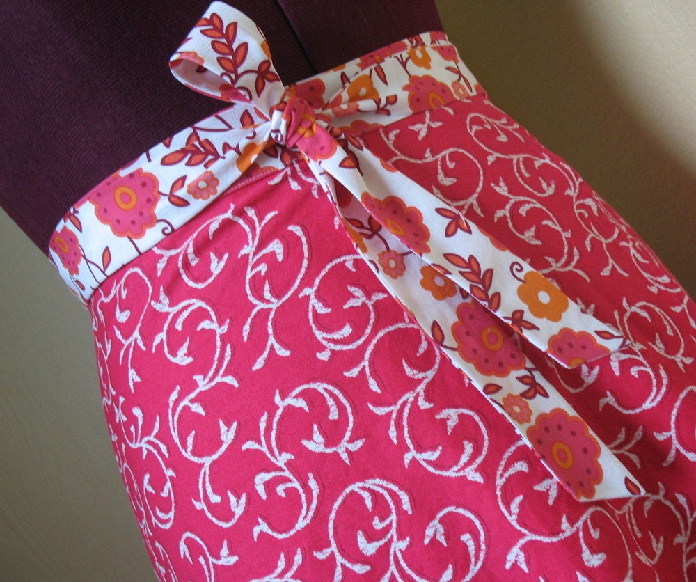 50% OFF - Pink Scroll Wrap Skirt - L