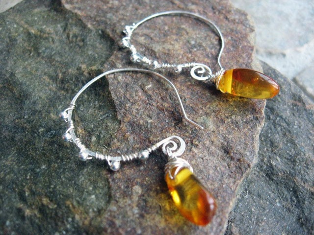 40% OFF with coupon code (2013SALE40) - Sterling Silver Baltic Amber Earrings