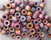MELITZANIA MINI TUBES 6x4mm Mykonos Greek Ceramic Beads 25