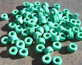 25 Mykonos Greek Ceramic Beads - Turquoise 6x4mm Mini Tube Beads