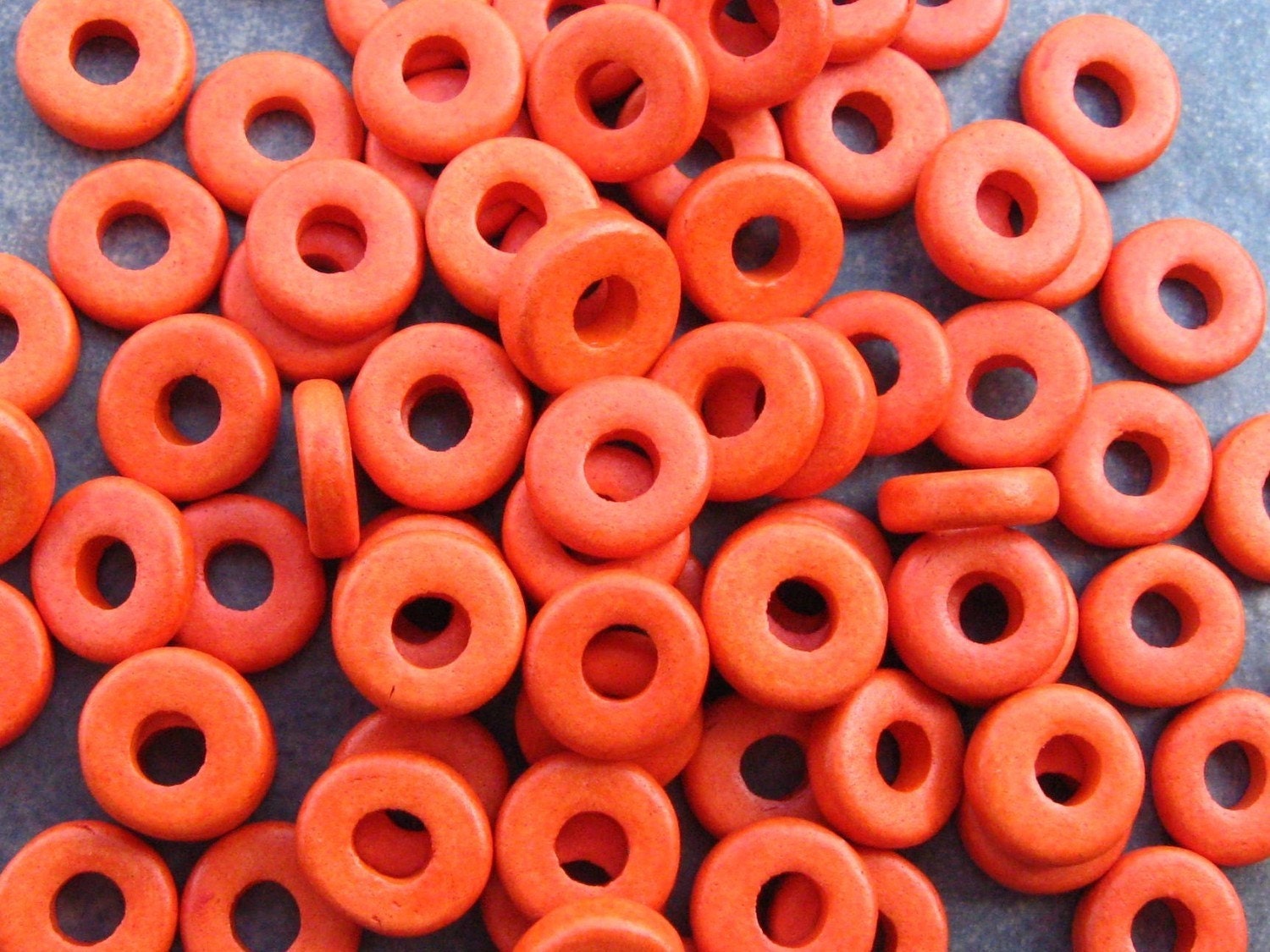 25 Mykonos Greek Ceramic  Beads Tangelo 8mm Round Beads