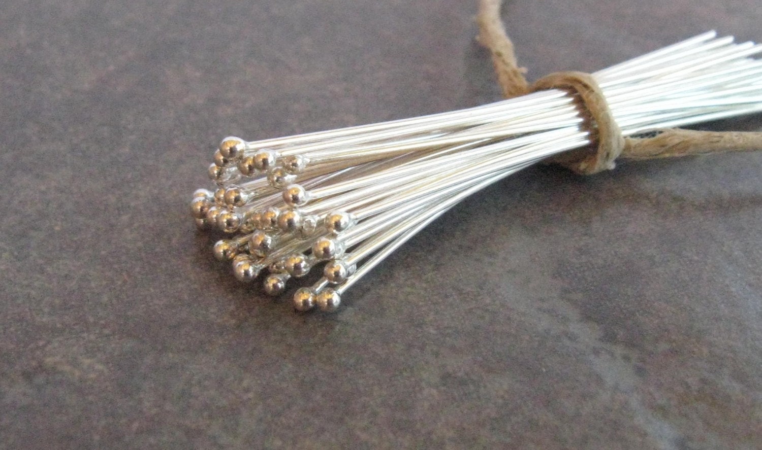 10 Bali Sterling Silver Ball Headpins 24 gauge 40mm