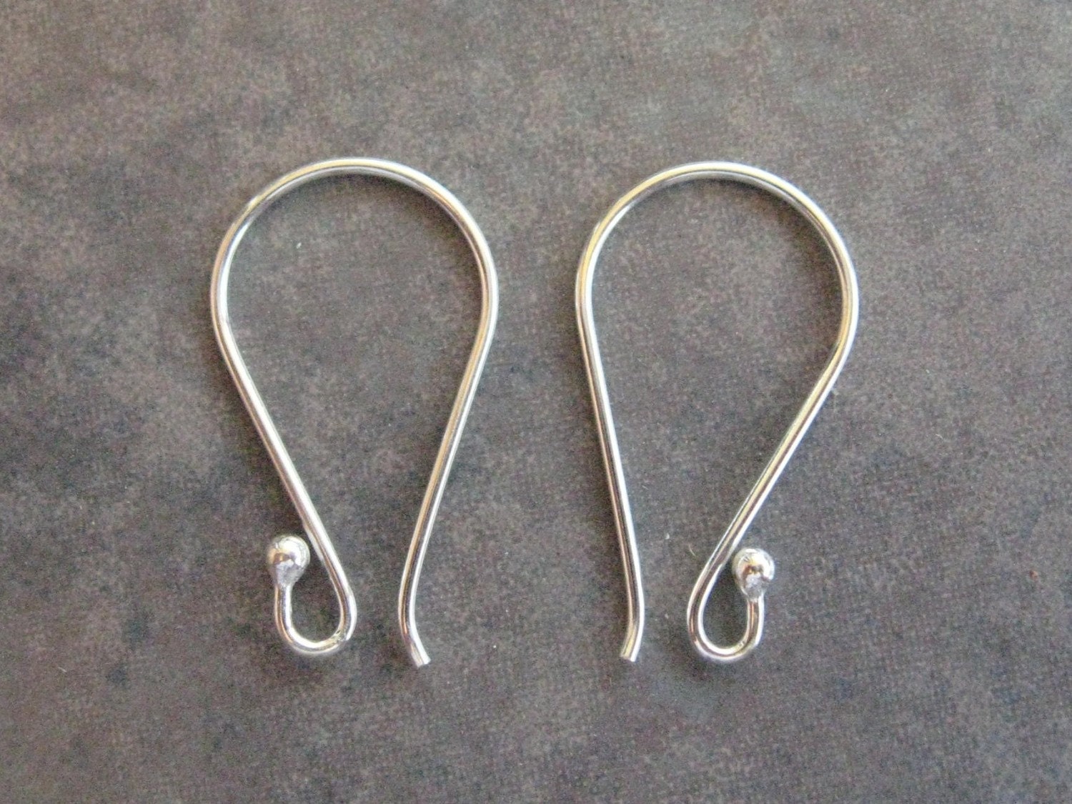 6 Sterling Silver Ball Earwires Bali 20 x 12mm LOW SHIPPING