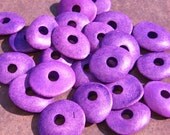 10 Mykonos Greek Ceramic Beads HOT PURPLE 13mm Cornflake Beads