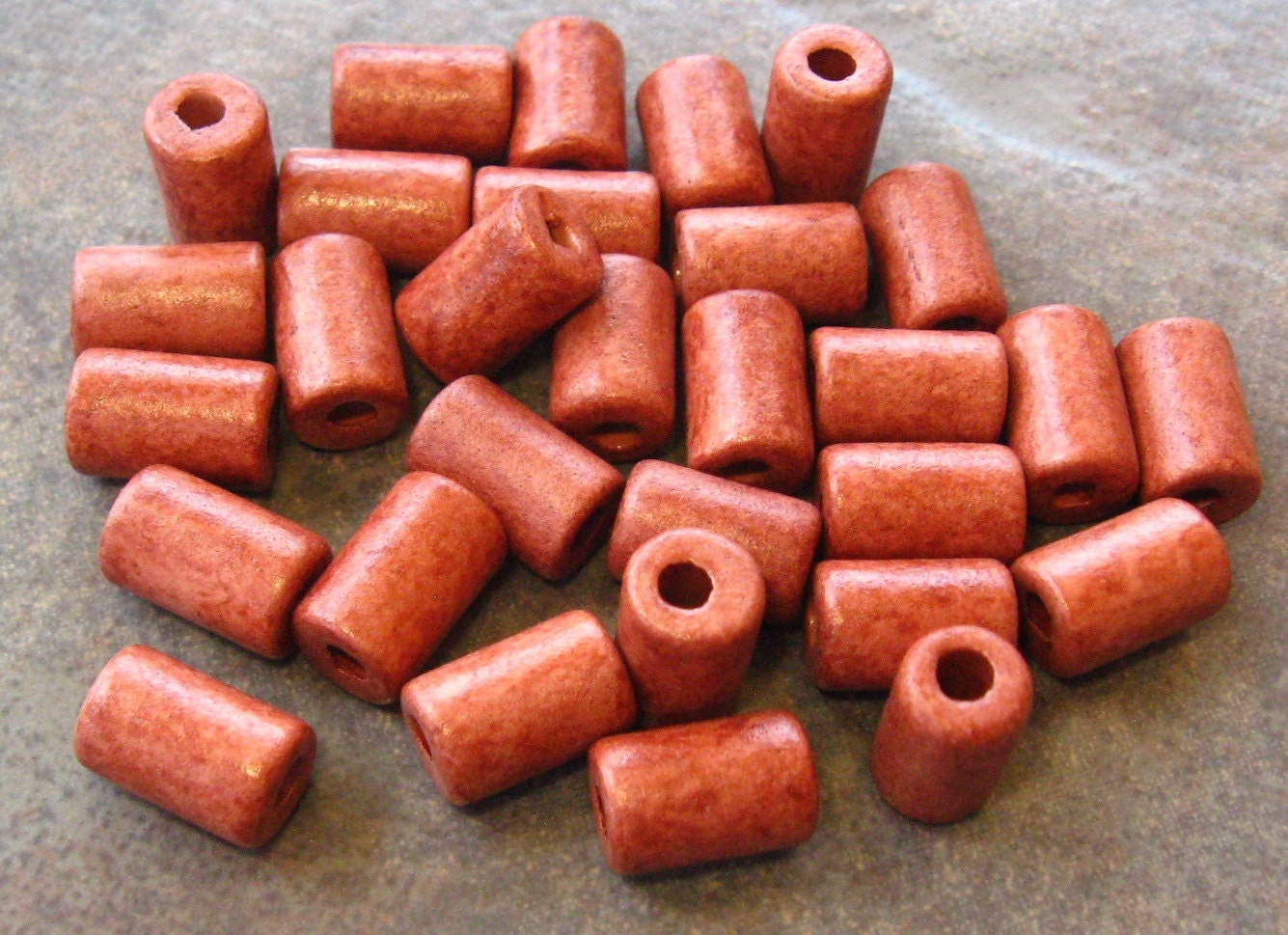 10 Greek Ceramic TERRA COTTA Small Tube 6x10mm Beads