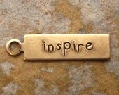 4 Antique Gold Patina INSPIRE Tags 5mm x 20mm -  Trinity Brass Co. LOW SHIPPING
