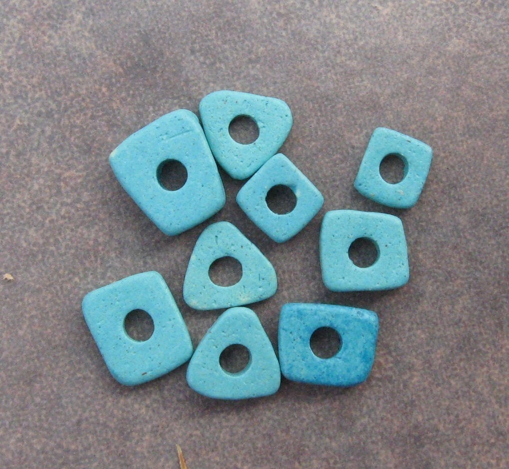 TURQUOISE LITTLE CHIP Mykonos Greek Ceramic Beads