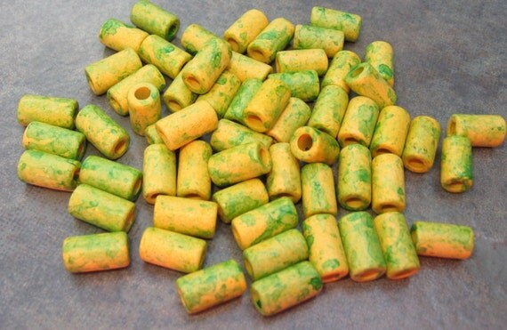 MAIZE Mykonos Greek Ceramic Beads SMALL TUBE 6x10mm (10)