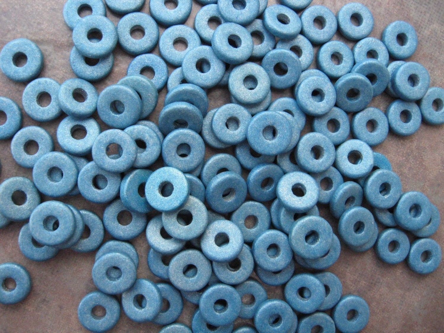 Mykonos Greek Ceramic DECO BLUE 8mm WASHER (25)