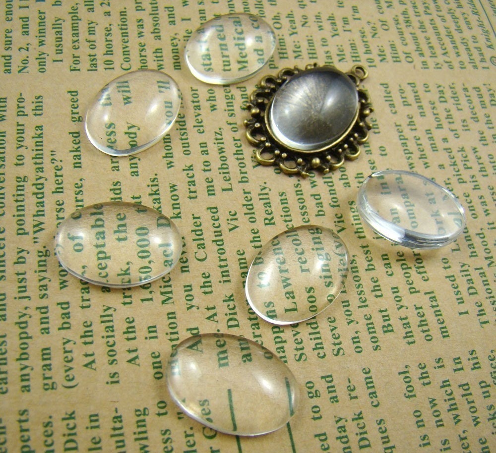 60pcs 18x13mm Glass Transparent Clear Oval Cabochon Cameo Cover Cabs BCG004