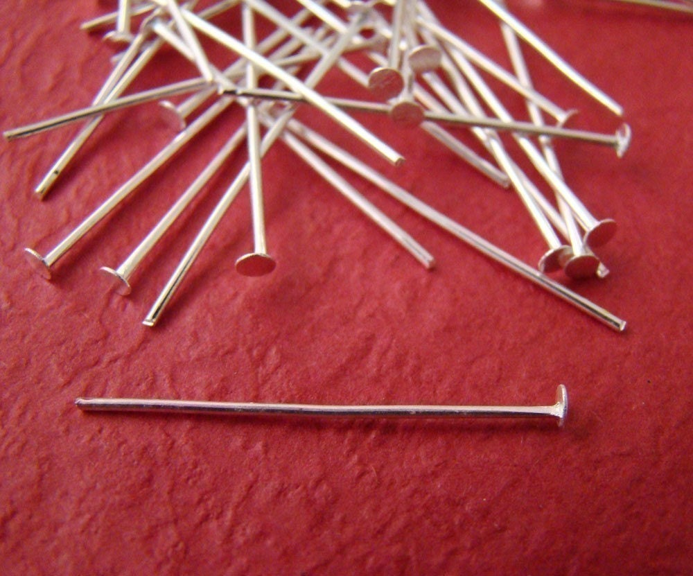 LOT OF 160ps 40mm SILVER PLATED HEADPINS FINDING CI084