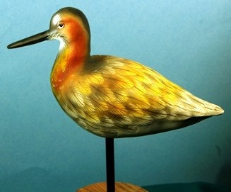 Woodcarving of a Northern Phalarope Decoy