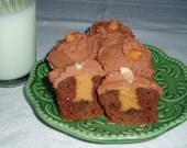 12 Mini Chocolate Peanut Butter Cupcakes w/Chocolate Frosting and filled w/Peanut butter Frosting//Hostess Gift