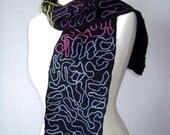 Scarf, hand felted & extra soft, cobweb/lightweight, ooak