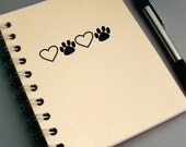 Journal - Hearts and Pawprints - Custom, Made to Order Sketchbook BLANK pages