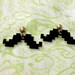8 bit mustache gold post earrings