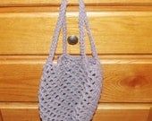Purple wool market bag, crochet